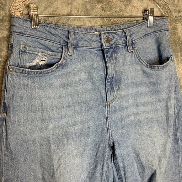 Forever 21 Women 90s Baggy Loose Destroyed High Rise Light Wash Denim Jeans 29 - Picture 3 of 11
